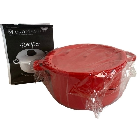 NIB Handy Gourmet Micro Master Red POT with Lid Microwave Pressure Cooker Pot - Picture 5 of 5